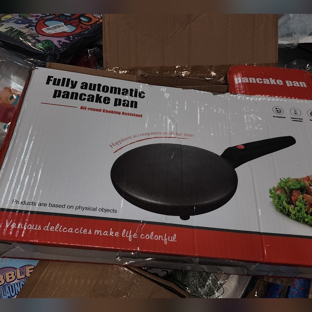Electric Crepe Maker Comfortable Handle Breakfast Pizza Machine (black Eu)